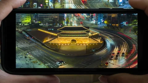 Animation of Touchscreen Smart Phone record video on time laps Stock Footage 152833913