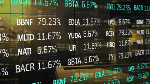 Animation of trading board and bar graph... | Stock Video | Pond5