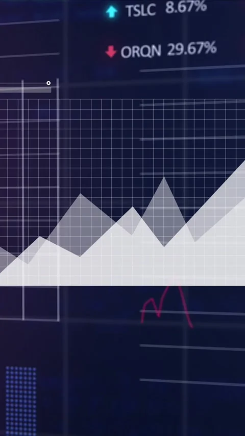 Animation of trading board, graphs and map over computer programming language in Stock Footage 321625731