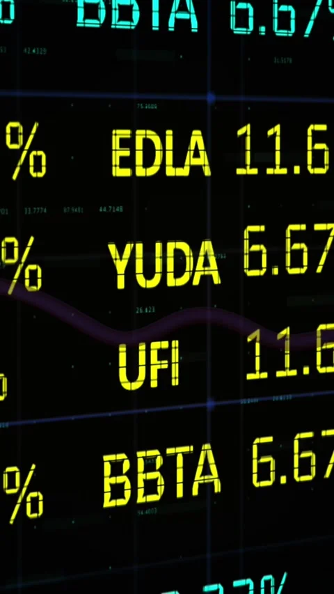 Animation of trading board over graph and grid pattern against black background 스톡 동영상 321991608