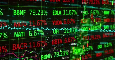 Animation of trading board over multiple... | Stock Video | Pond5