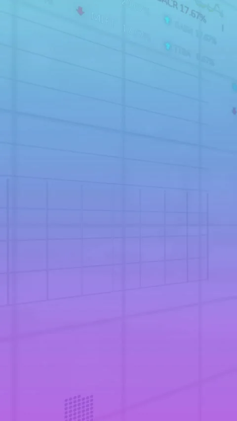 Animation of trading boards and graphs over grid pattern against gradient Stock Footage 321172022