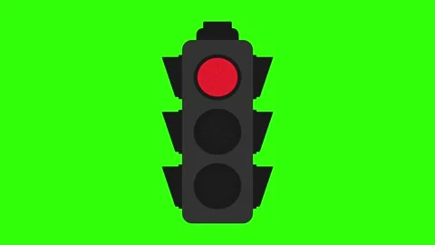 Animation of a Traffic light on a Green Screen Background in 4K Stock Footage 298307145