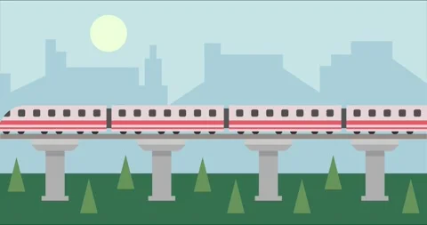 Animation train moving repeat infinite abstract Stock Footage 321403922