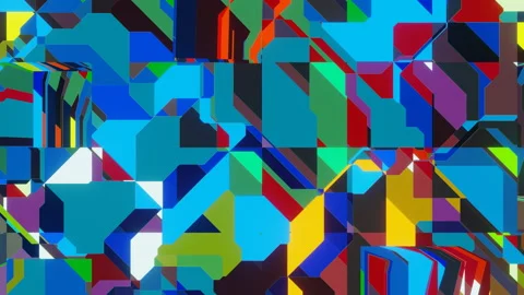 Animation Transformer moving multi-colored cubes Stock Footage 160315425