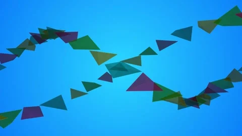 Animation of translucent colorful triangles flowing in a smooth 動画素材 338387949