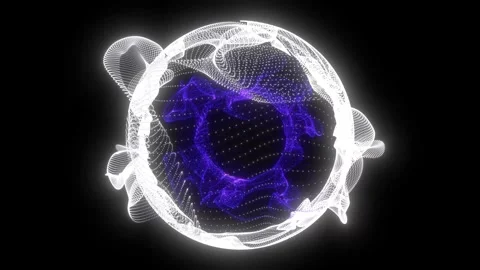 Animation of transparent shiny sphere with blue core inside Stock Footage 329319437