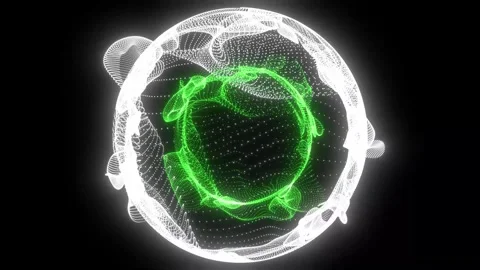 Animation of transparent shiny sphere with green core inside Stock Footage 329319441