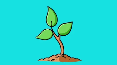 Animation of tree buds moving in the wind with blue screen Stock Footage 319612734
