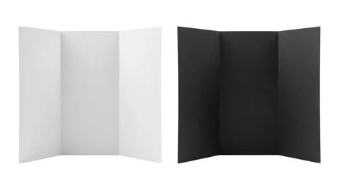 Animation of tri fold brochure mockups isolated on white Stock Footage 337552951
