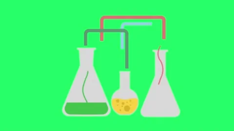 Animation trial kit science object on green background. Stock Footage 218116196
