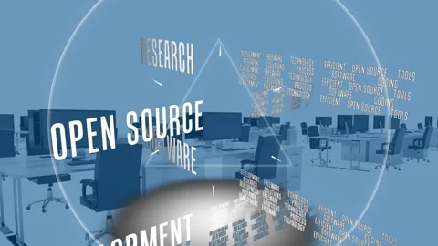 Animation of triangle and circle moving in loop with business text over vector Stock Footage 330105135