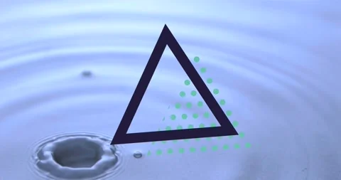 Animation of triangle over drop falling into water Stock Footage 328455715