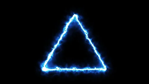 Animation of triangle shape frame neon glowing Stock Footage 296340699