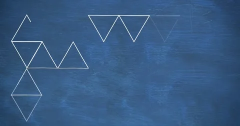 Animation of triangles and data processing on blue background Stock Footage 328466585