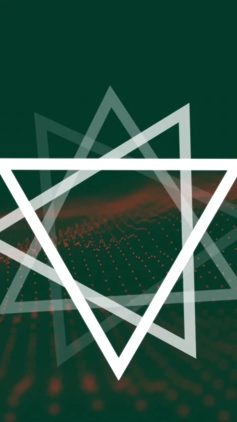 Animation of triangles and spots on black background Stock Footage 343127305