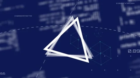 Animation of triangles spinning and data processing on purple background Stock Footage 155780728