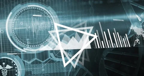 Animation of triangles, tatistics and data processing Stock Footage 330591132