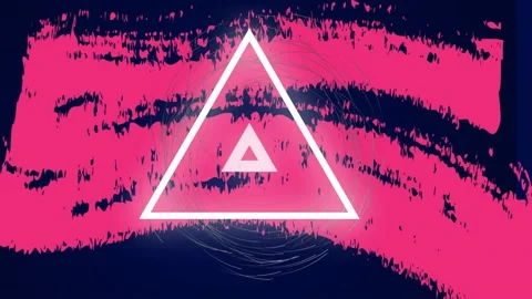 Animation of triangular shape in seamless pattern against pink textured effect Stock Footage 220899103
