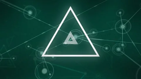 Animation of triangular shape in seamless pattern and network of connections on Stock Footage 221875026