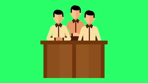 Animation tribunal on green background. Stock Footage 264804113