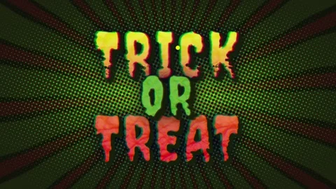 Animation of Trick or Treat text effect for Halloween Stock Footage 252127992