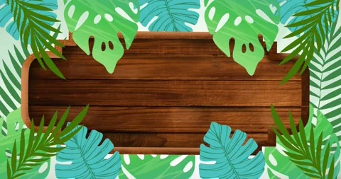 Animation of tropical plant leaves on wo... | Stock Video | Pond5