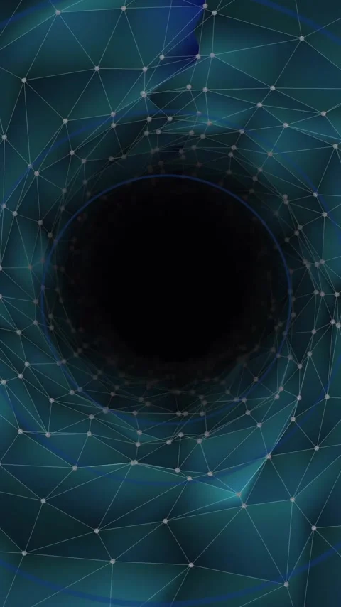 Animation of tunnel with network of connections on black background Stock Footage 344614583