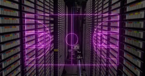 Animation of tunnel over warehouse Stock Footage 329509046