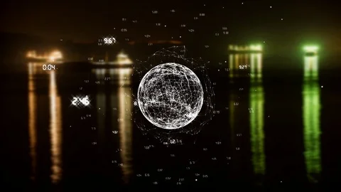 Animation of turning globe with time differencies Stock Footage 101017328