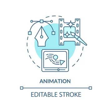 Animation turquoise concept icon Stock Illustration