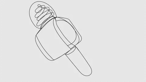 Animation TV presenter microphone drawn in one lin Stock Footage 165554824