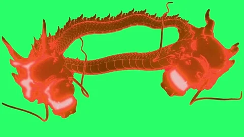 Animation two blue dragon isolate. Stock Footage 242132253