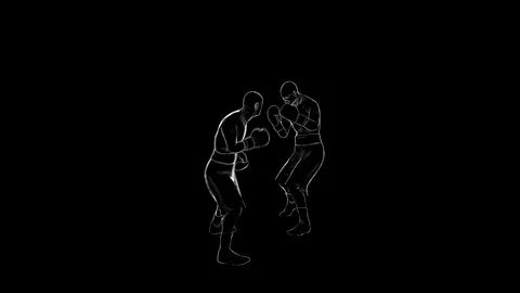 Animation of two boxing fighters. Stock Footage 118902809