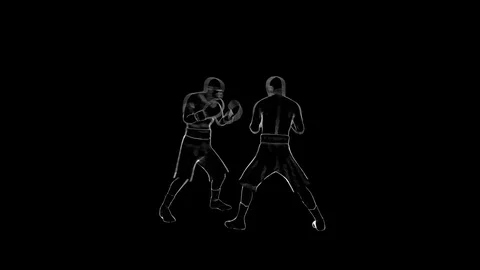 Animation of two boxing fighters. Stock Footage 119073394