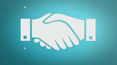 Animation of two hands shaking, signifying a business deal Stock Footage 281837156