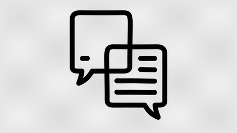 Animation of two overlapping chat boxes. Motion graphics 4k video motion Stock Footage 153495551