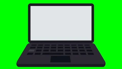 Animation of Typing Laptop with blank screen. Stock Footage 158732679
