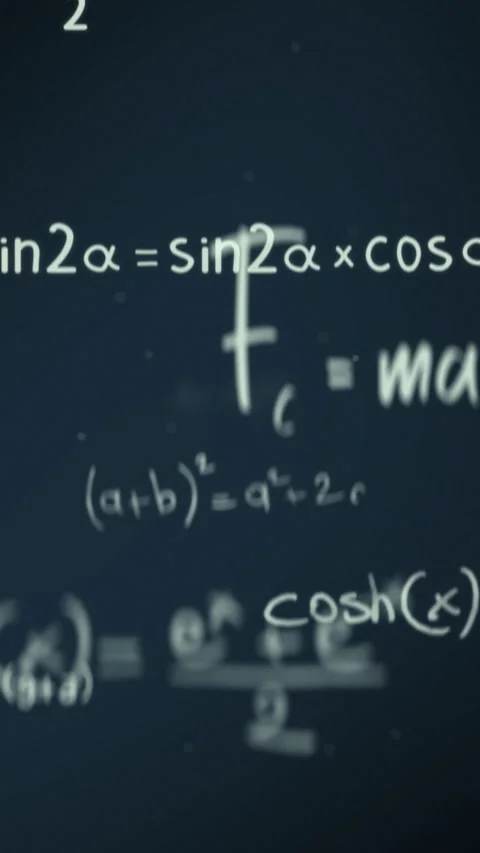 Animation of typing mathematics and physics formulas in abstract digital sp.. Video stock 279780905