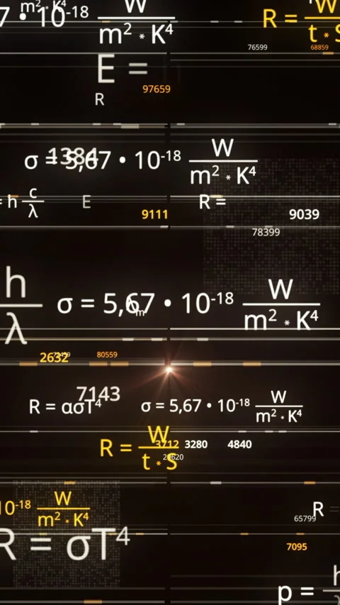 Animation of typing mathematics and physics formulas in abstract digital space Stock Footage 289626476