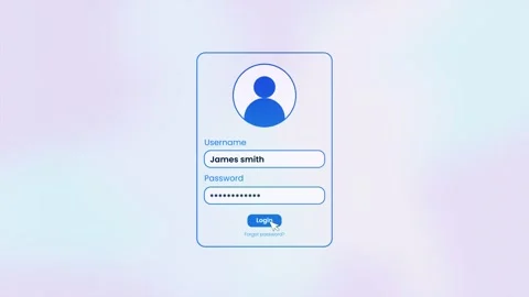 Animation of typing username and password for user logging into account Stock Footage 296259941