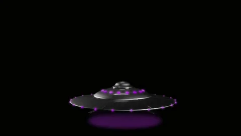Animation UFO and Alien on black background. Stock Footage 234165470