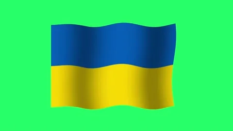 Animation Ukraine flag on green background. Stock Footage 199169301