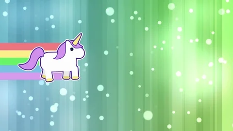 Animation of unicorn with rainbow Stock Footage 110630172