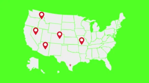 Animation United State Maps With Point Stock Footage 310615893