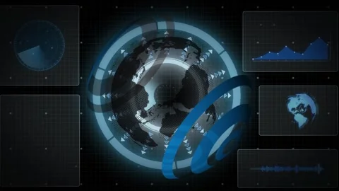 Animation of unk chain rotating over circle and eye Stock Footage 329166201
