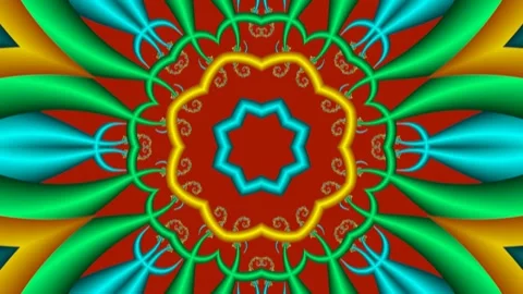 Animation of an unusual multi-colored abstract flower Видео 146652124