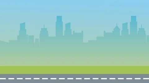 Animation urban district trees Vídeos de archivo 86500936