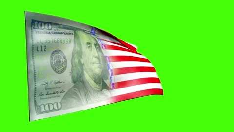 Animation of the US flag turning into dollars. Stock Footage 219340500
