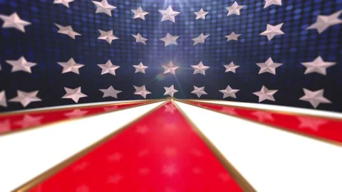 Animation of USA Patterns Pack of 5 on red board over circles spinning with Stock Footage 146506866